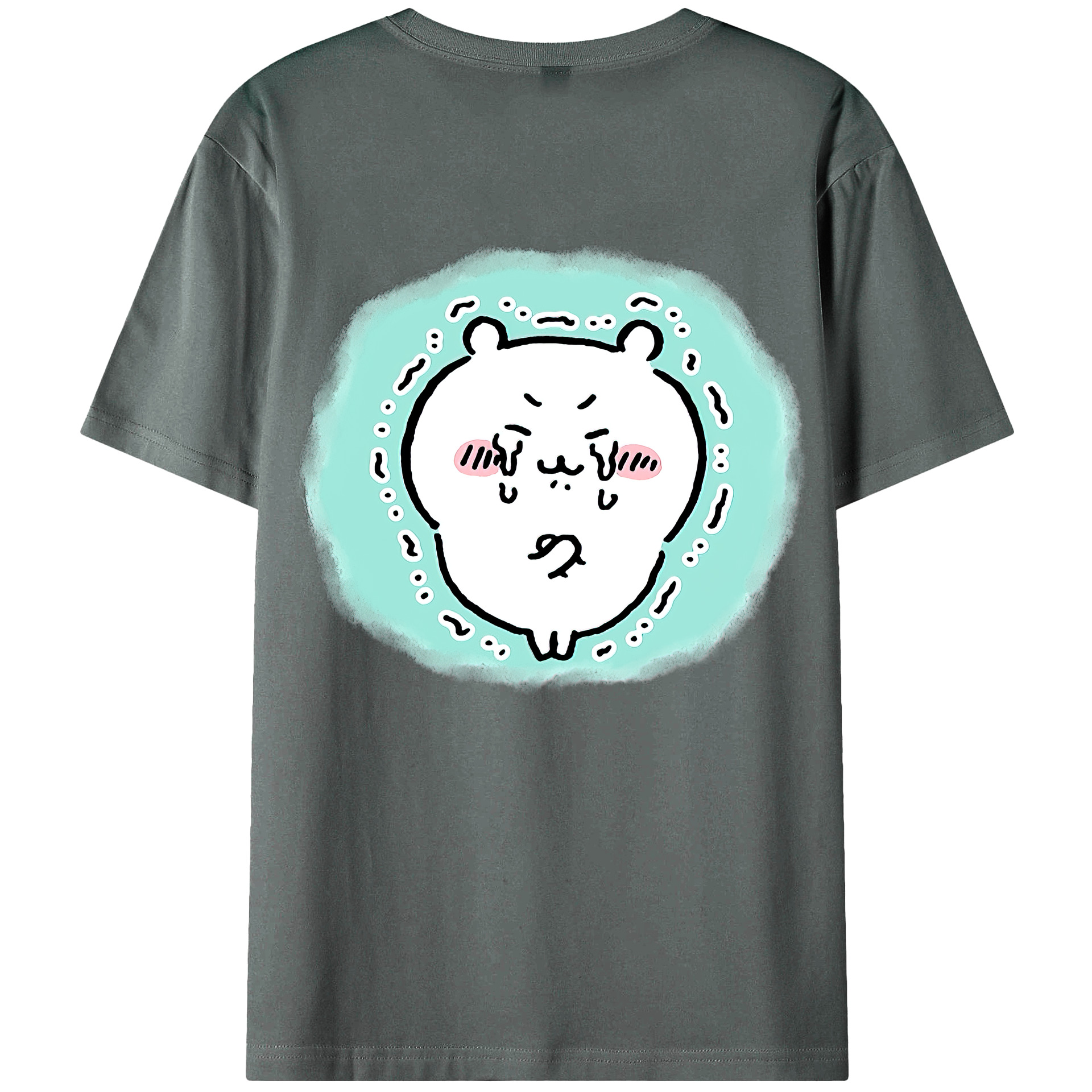 （画像用） ちいかわ ちいかわ Chii-kawa chiikawa 綿100％ メンズ半袖Tシャツ（バックプリント） 通気性